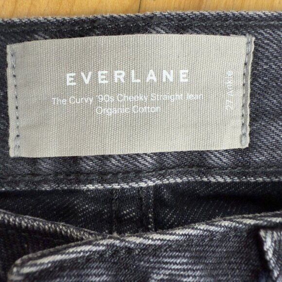 EVERLANE  The Curvy 90’s Cheeky Jeans Washed Black Ankle Lenght Jeans Denim 27 - Picture 4 of 5